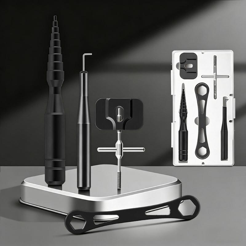 Aluminum Alloy Fishing Reel Repair Tool Set Including Bearing Extractors And Wrench For Easy Disassembly And Maintenance