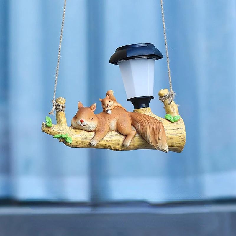 2024 Cartoon Squirrel Sloth Solar Lamp Animal Courtyard Porch Lamp LED Solar Light Hanging Light Outdoor Garden Decoration Light