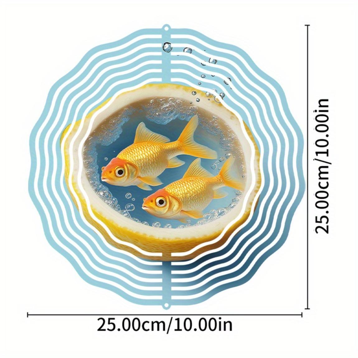 

10-дюймовый металлический ветряк «Лимонный двойной золотой» для декора сада, не требует электричества, уличное подвесное искусство для двора, патио, балкона 01A