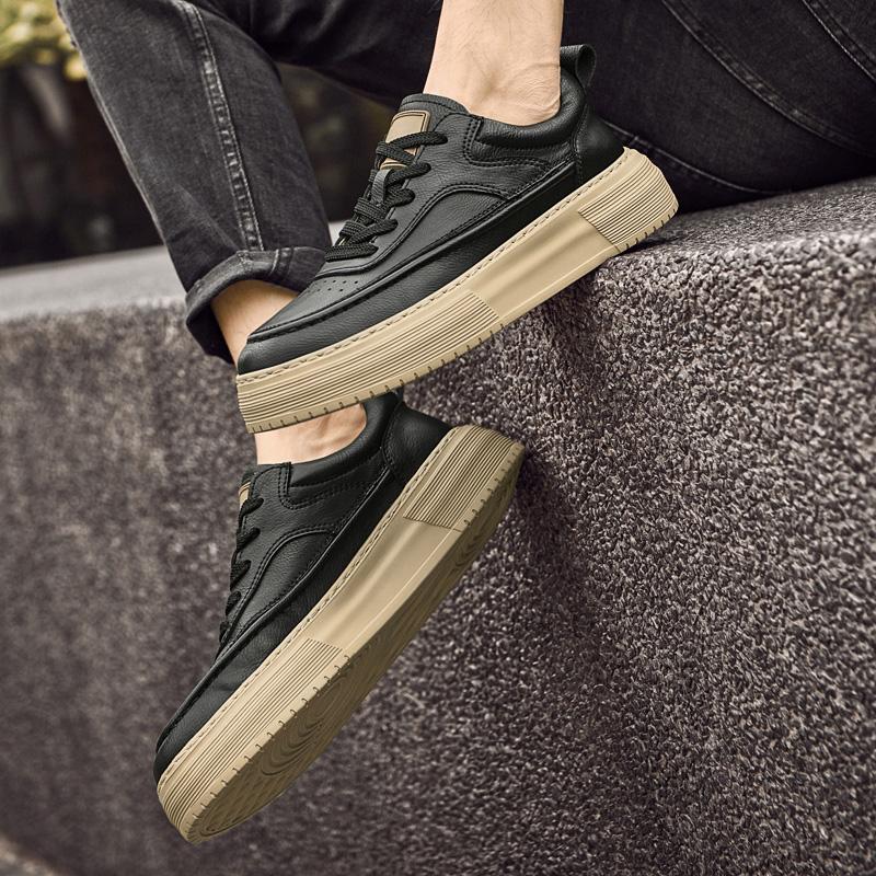 Genuine Leather Casual Shoes Luxury Brand Mens Stylish Sneakers Lace Up Oxford Walking Footwear Comfort Outdoor Jogging Shoes