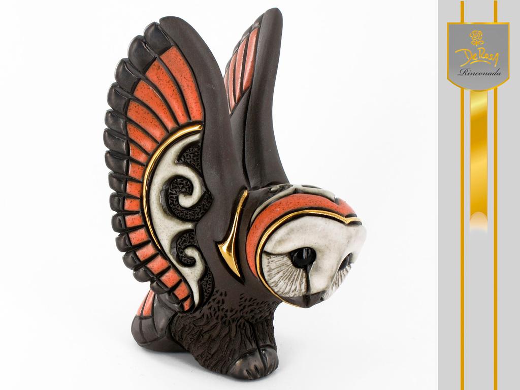Figurka Ceramiczna Sowa Ręcznie Malowana Kolekcjonerska Ptak Ozdoba Dom