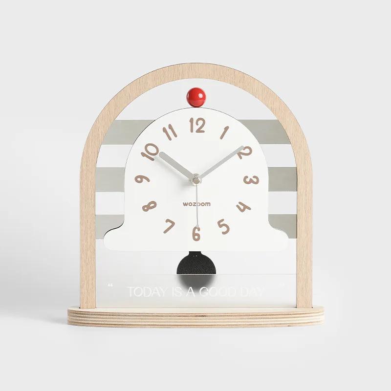 Creative arched retro-style wall clock - Personalized silent desk clock for study rooms, bedrooms, dormitories, and home decorat