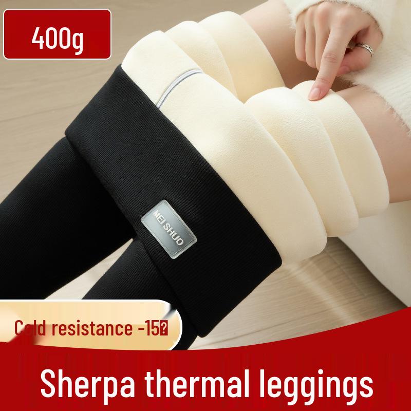 H799 Damen Extra Dicke Fleece-gefütterte Lammwoll-Leggings, Große Größen, Warme Herbst-/Winter-Oberbekleidung.