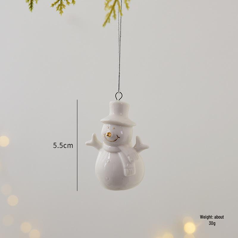 NUCHI Mini Ceramic Christmas Tree & Ornaments Set – Santa, Snowman, and Holiday Decorations