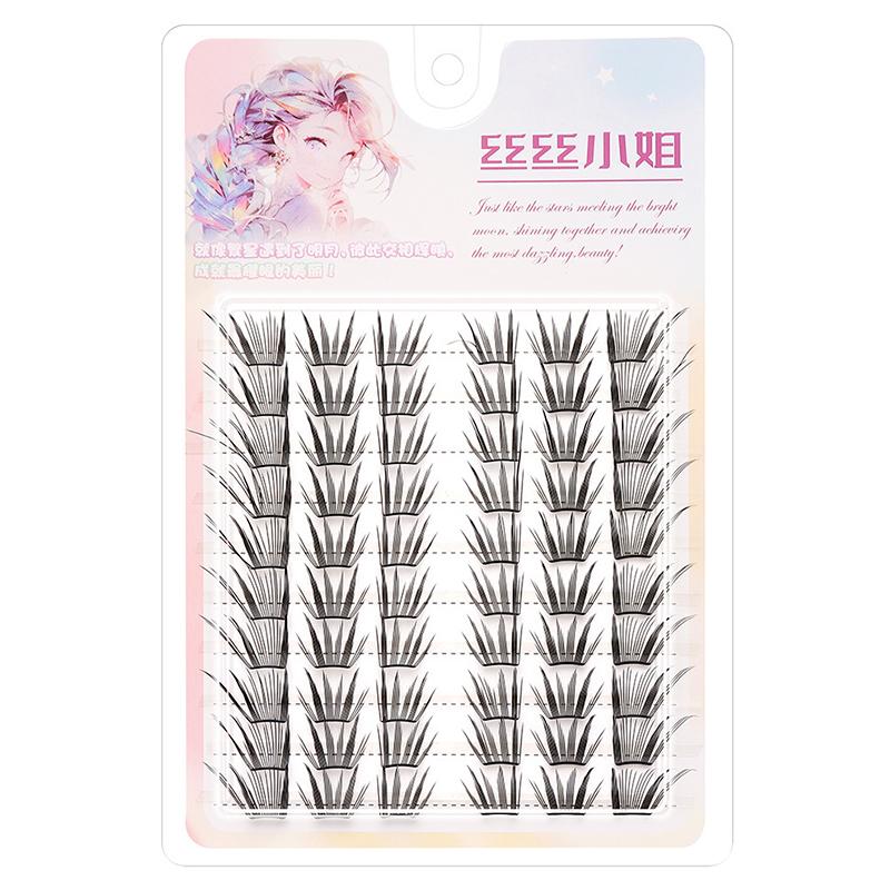 

10 рядов/коробка макияж DIY пучковые ресницы индивидуальные ресницы косплей ресницы для глаз красота глаз искусственное волокно черные корейский стиль чёрный