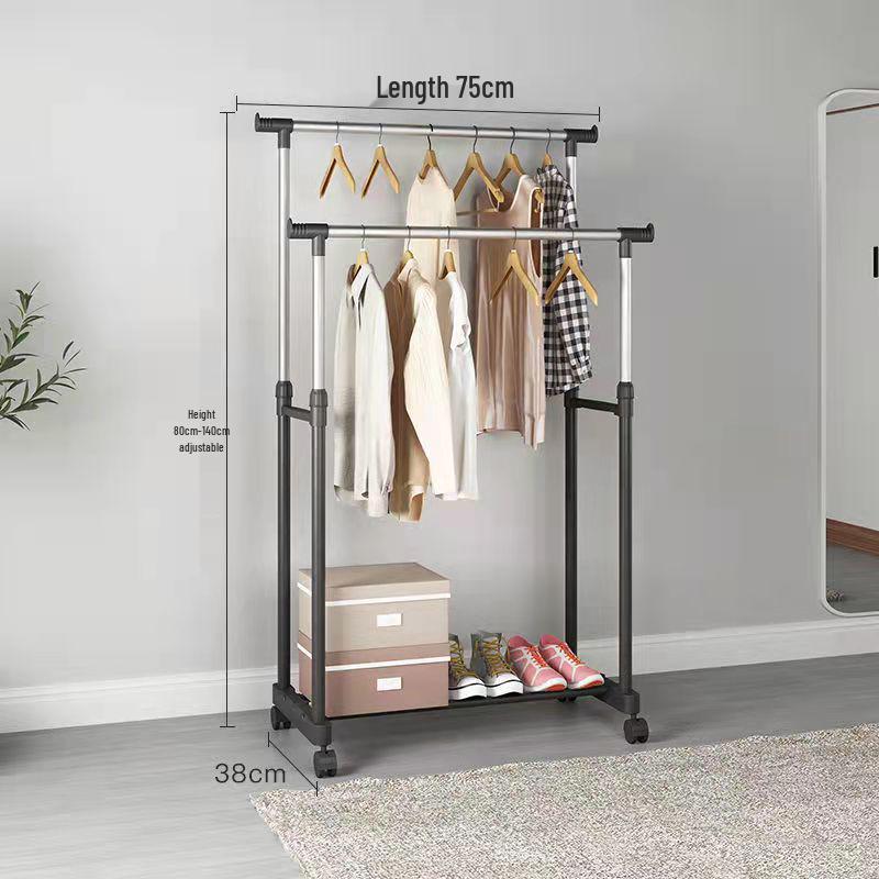 Elegant Multifunctional Coat Rack with Wheels - Japanese and Korean Style