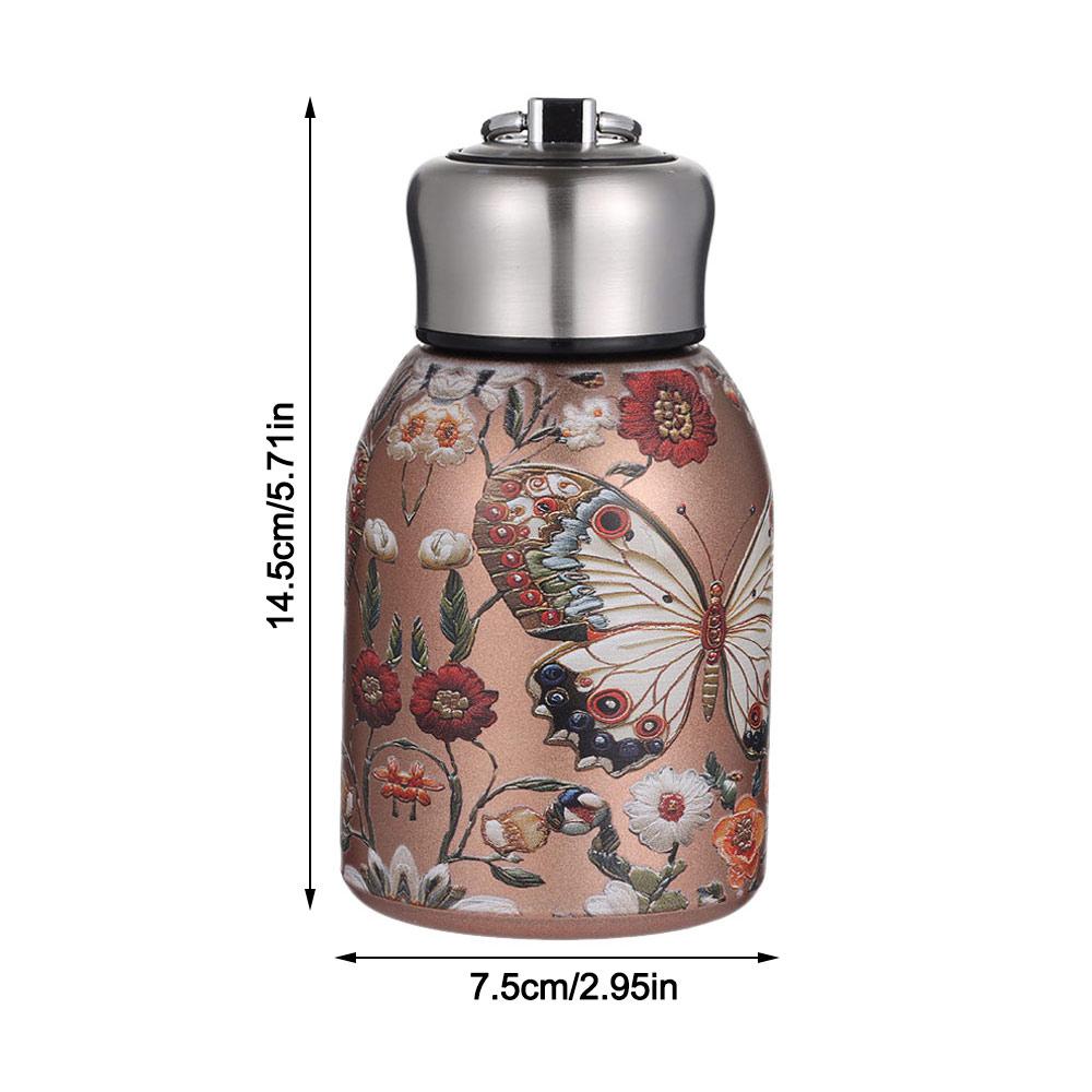 Portable 304 Stainless Steel Insulated Cup 300ml Mini Coffee Mug Leak-Proof Double Wall Water Bottle Travel