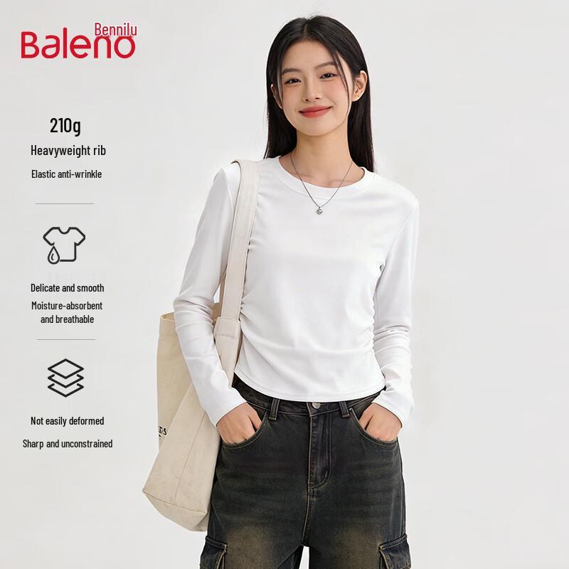 Baleno Women s Slim Fit Pleated Long Sleeve T-Shirt XL
