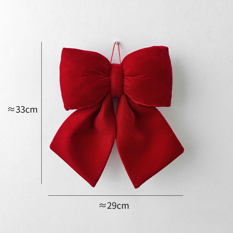 Red Velvet Bow Christmas Tree Ornament - Large 3D Hanging Decoration for Holiday,Wedding, Party, Christmas Trees, Hotels, Events