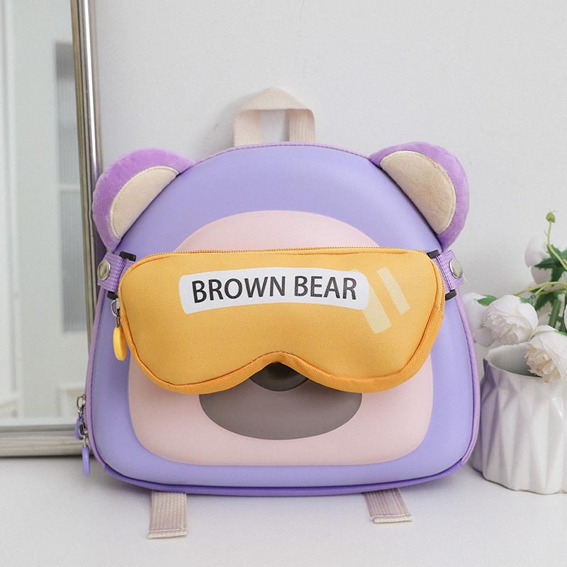 Cute Dog Pattern Kids Backpack With Colorful Stitching And Lightweight Design