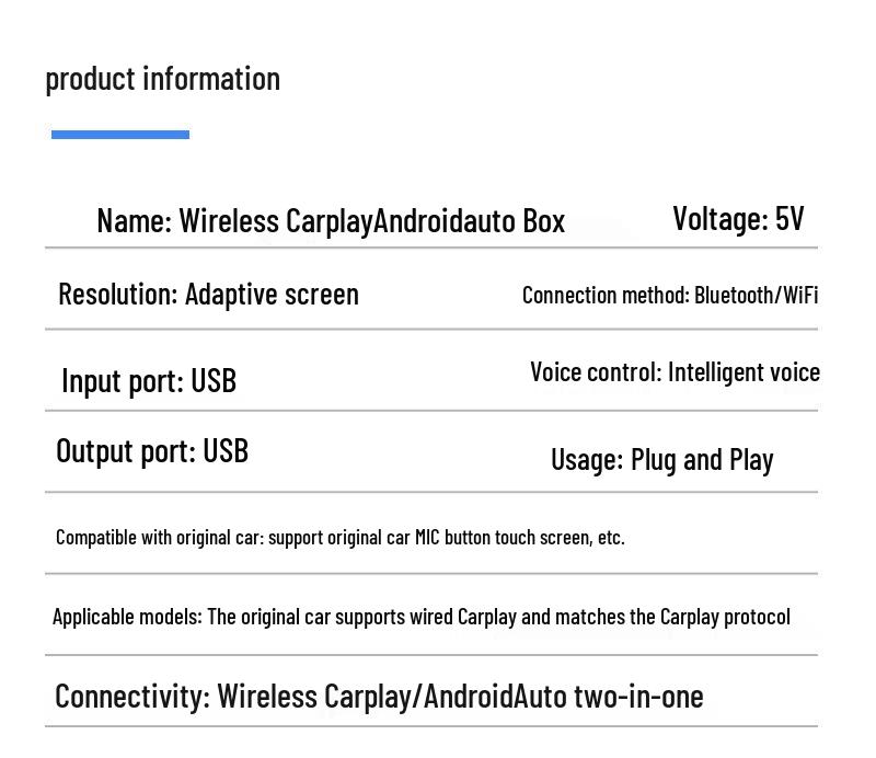 Popular Dual-Channel Smart Wireless CarPlay & Android Auto Interconnect Module