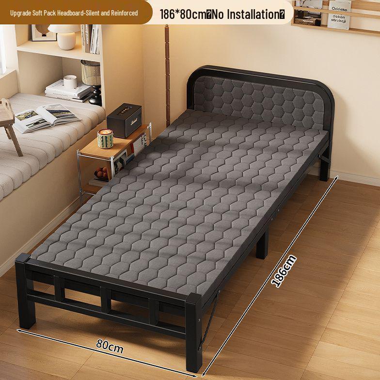 Portable Folding Iron Bed for Outdoor and Dormitory Use
