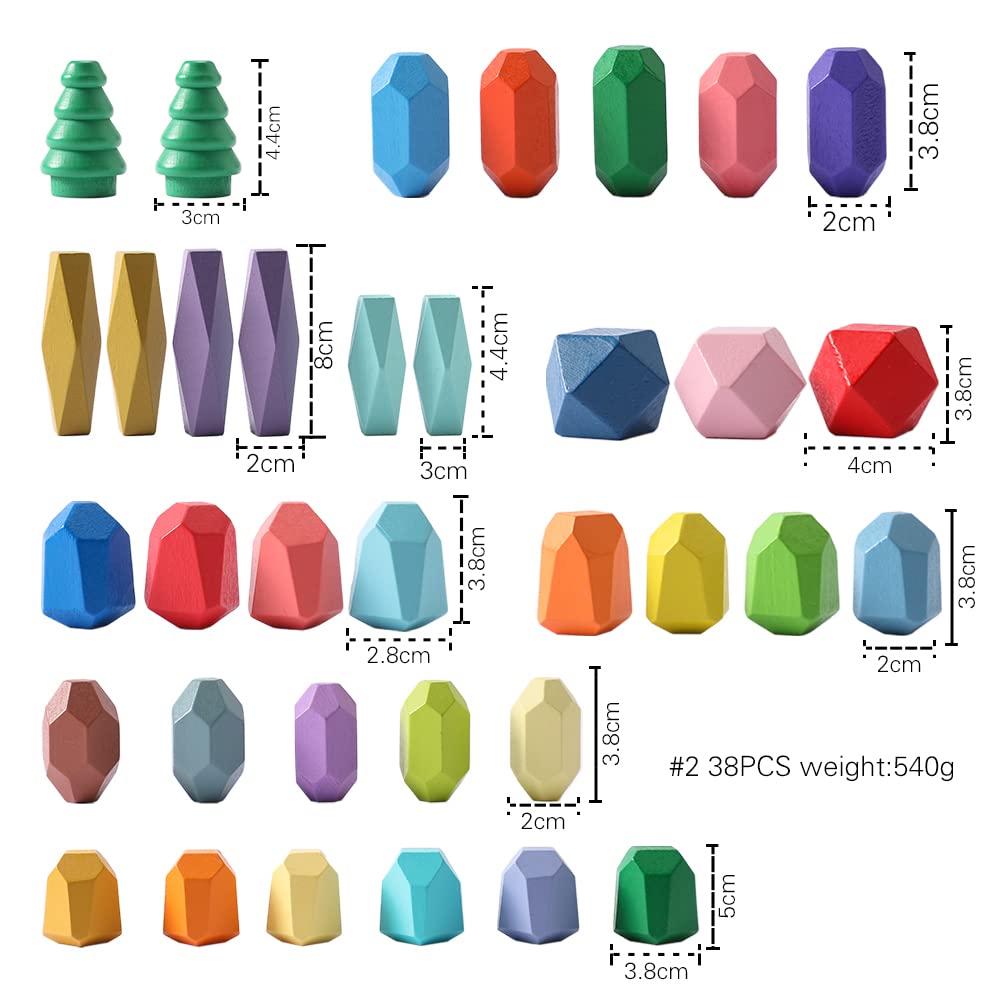 Promise Babe Building 38 Different Candy Balance Educational Color Fingertip Early Can Be Used by and Blocks, Pieces, Sizes, Style, Colorful, Wooden,