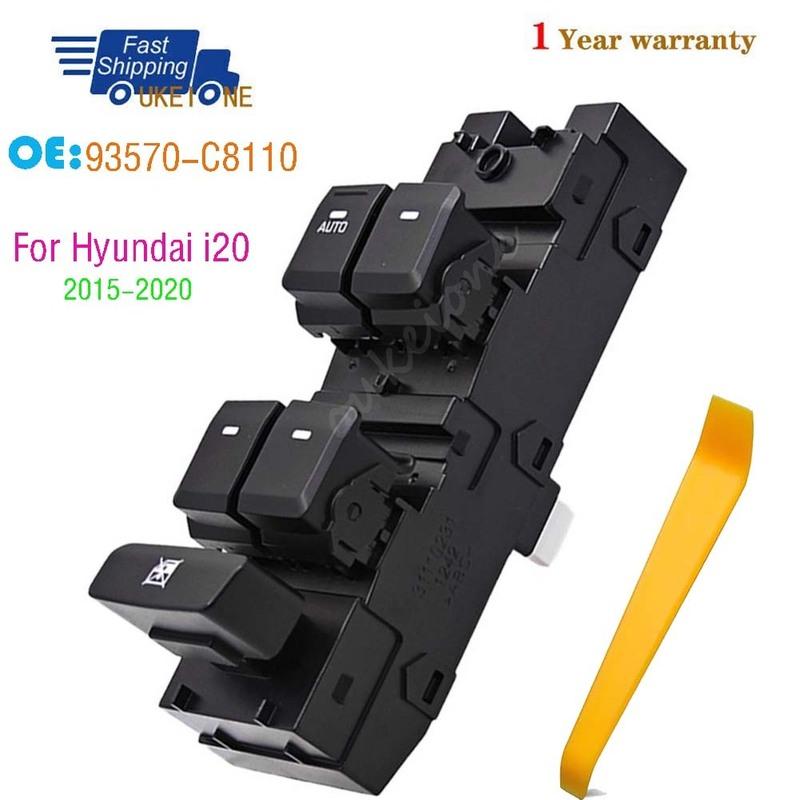 93570-C8110 For Hyundai I20 (GB, IB) 2015- Front Left Master Driver Side Electric Power Window Switch Lifter Control Button