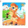 20Pcs Wooden Puzzle Toys Cartoon Animals Intelligence Educational Kids Gift