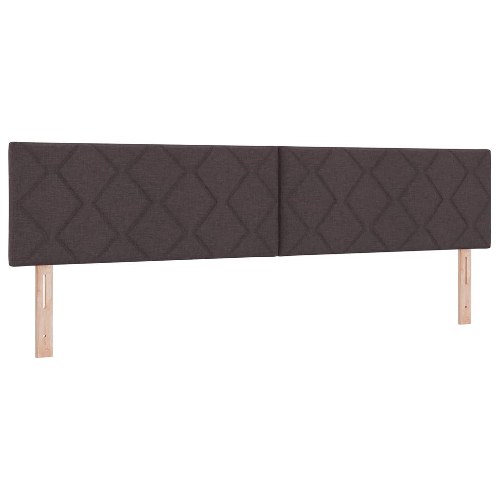 Box Spring Bed with Mattress Dark Brown 200 x 200 cm Fabric