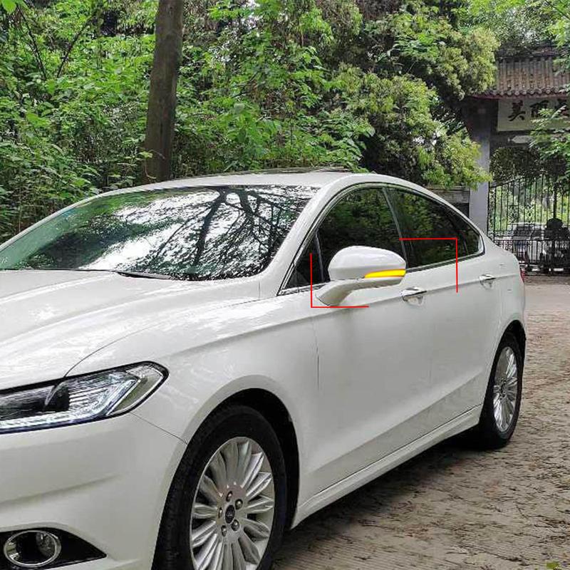 Car Flashing 1Pair For Ford Mondeo MK5 2014- MK V 5 LED Side Wing Dynamic Turn Signal Light Rearview Mirror Indicator lamp