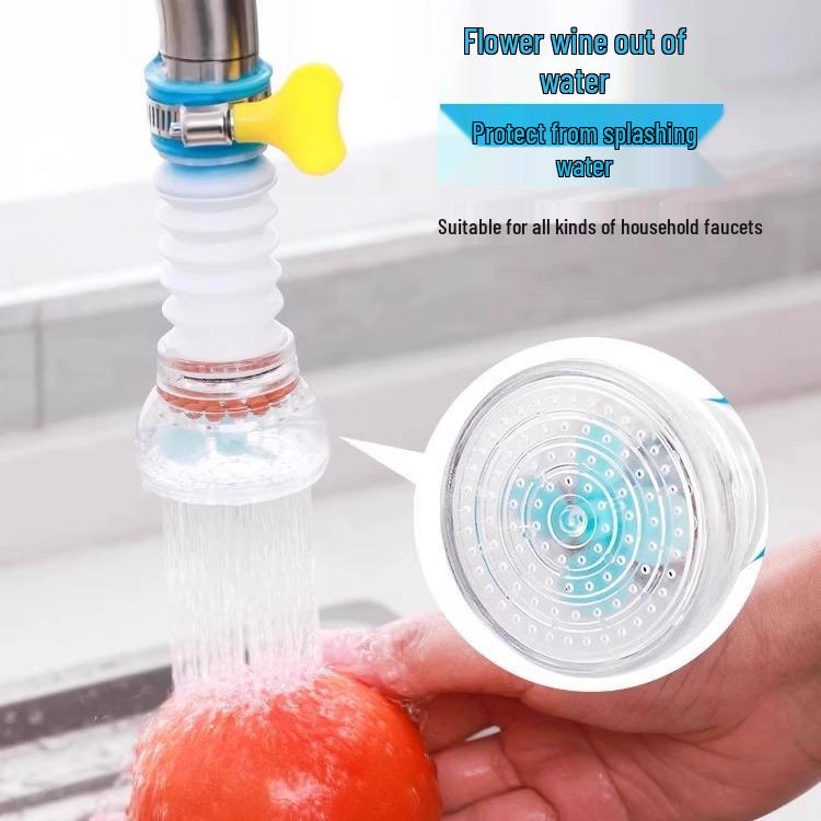 Rotatable Water-Saving Kitchen Faucet Sprayer & Splash Guard Filter
