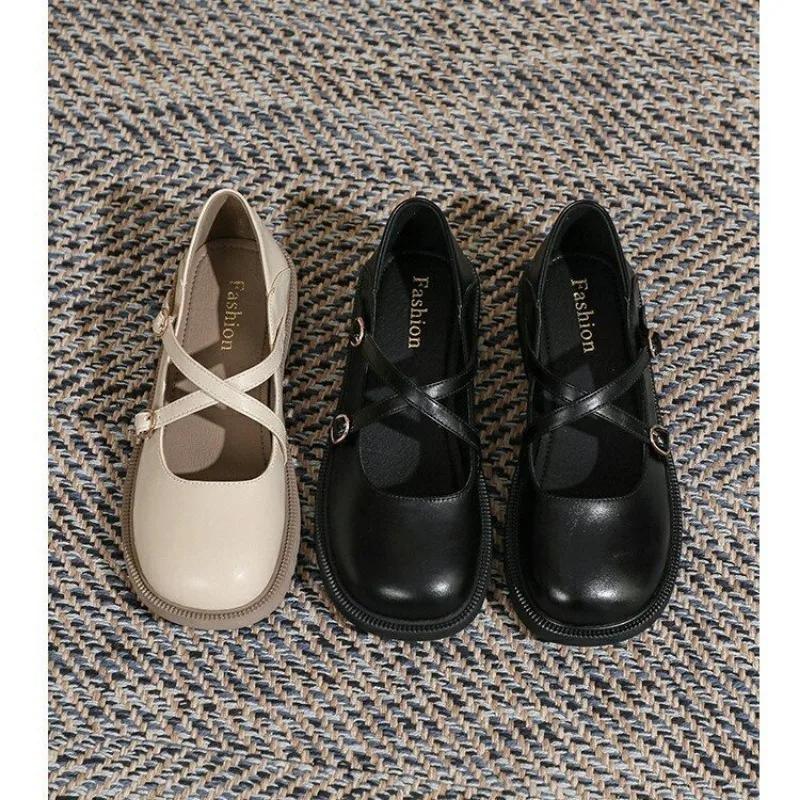 Fashion Summer 2025 Women Casual Shoes Leather Soft Shoes Female Cross Buckle Flats Sneakers Slip on Moccasins Ladies Shoes