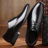 Men's shoes spring soft leather business men's casual leather shoes men's wedding shoes formal youth shoes men's pointed lace-up men's shoes