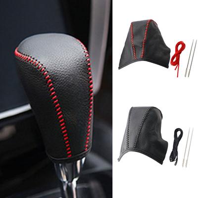 Car Gear Shift Knob Cover for Nissasn X-Trail Xtrail T32 Qashqai J11 Dualis 2 J10 AT Gear Collars Leather Interior Accessories