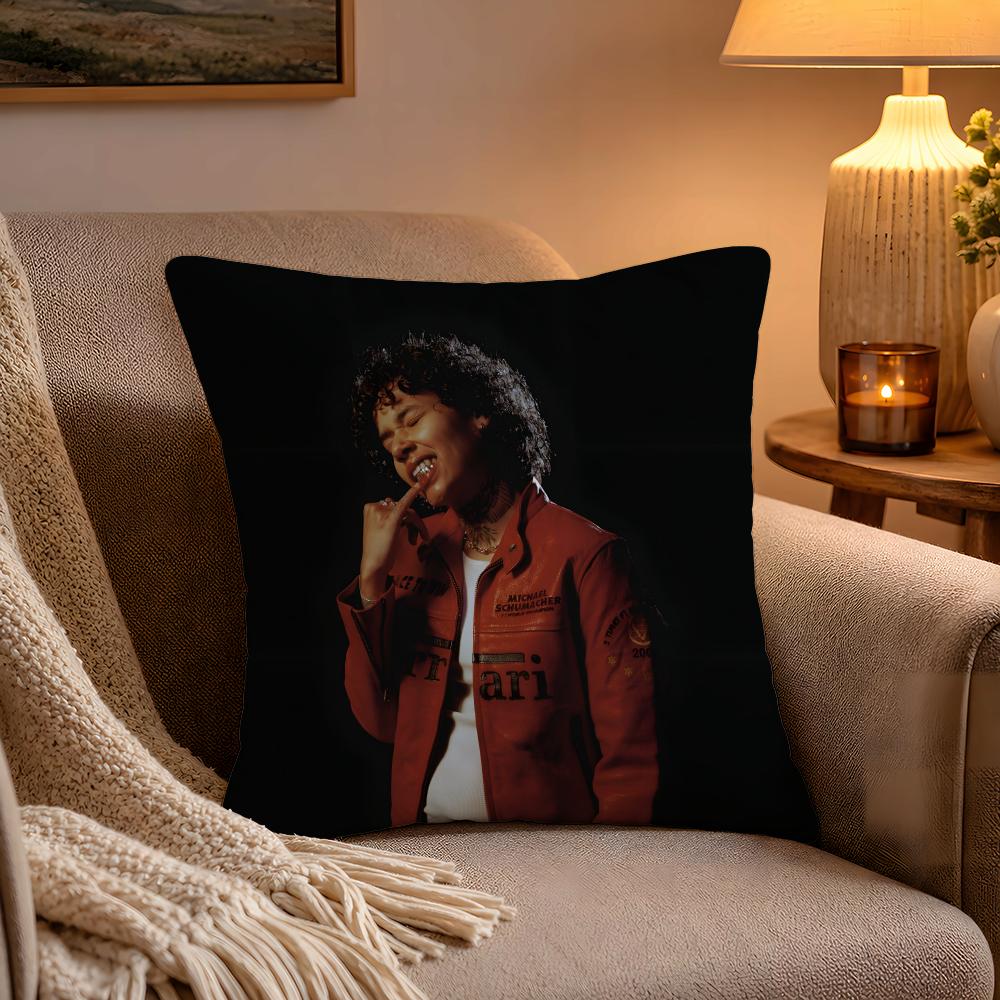 HIPHOP Singer KKwn RNB Pillow Case Soft Plush Cushion Cover Double Print and Invisible Zipper for Sofa Home Car Use