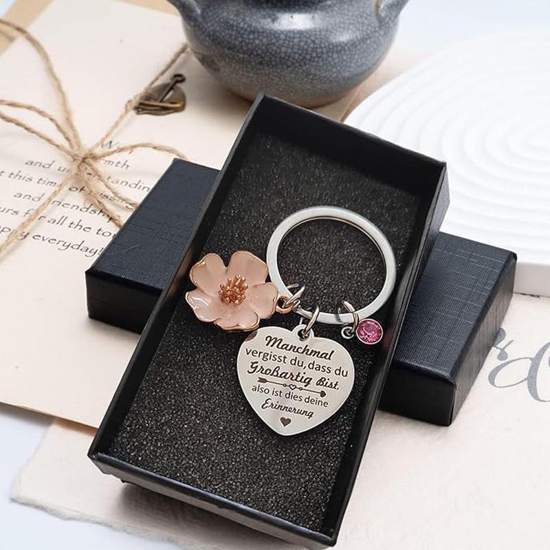 German Stainless Steel Engravable Keychain - Motivational Gift for Friends & Family