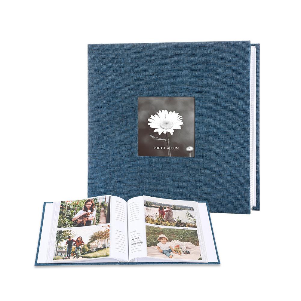 Álbum de Fotos com Capa de Tecido Elegante e Estilosa, Colagem sem Descoloração com Moldura, Capacidade para 200 Fotos de 6 polegadas