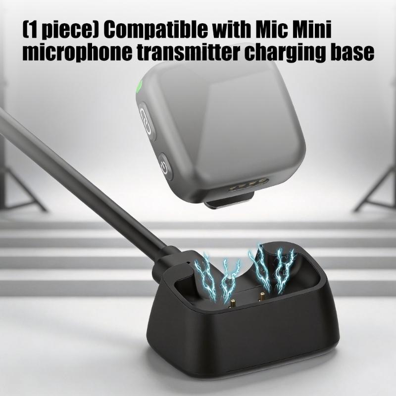 Magnetische Drop-In-Dockingstation für Mic Mini Drahtlos-Mikrofon-Sender, Kleine Schreibtisch-Ladebasis mit geführtem Aufnahmeplatz für tägliches Tischladen und