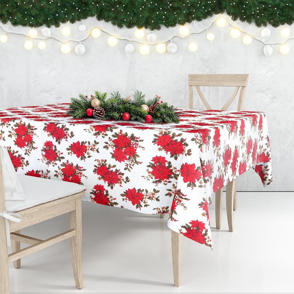 Vánoční ubrus na Štědrovečerní stůl Ozdobný Dekorativní na Vánoce 180x130 cm
