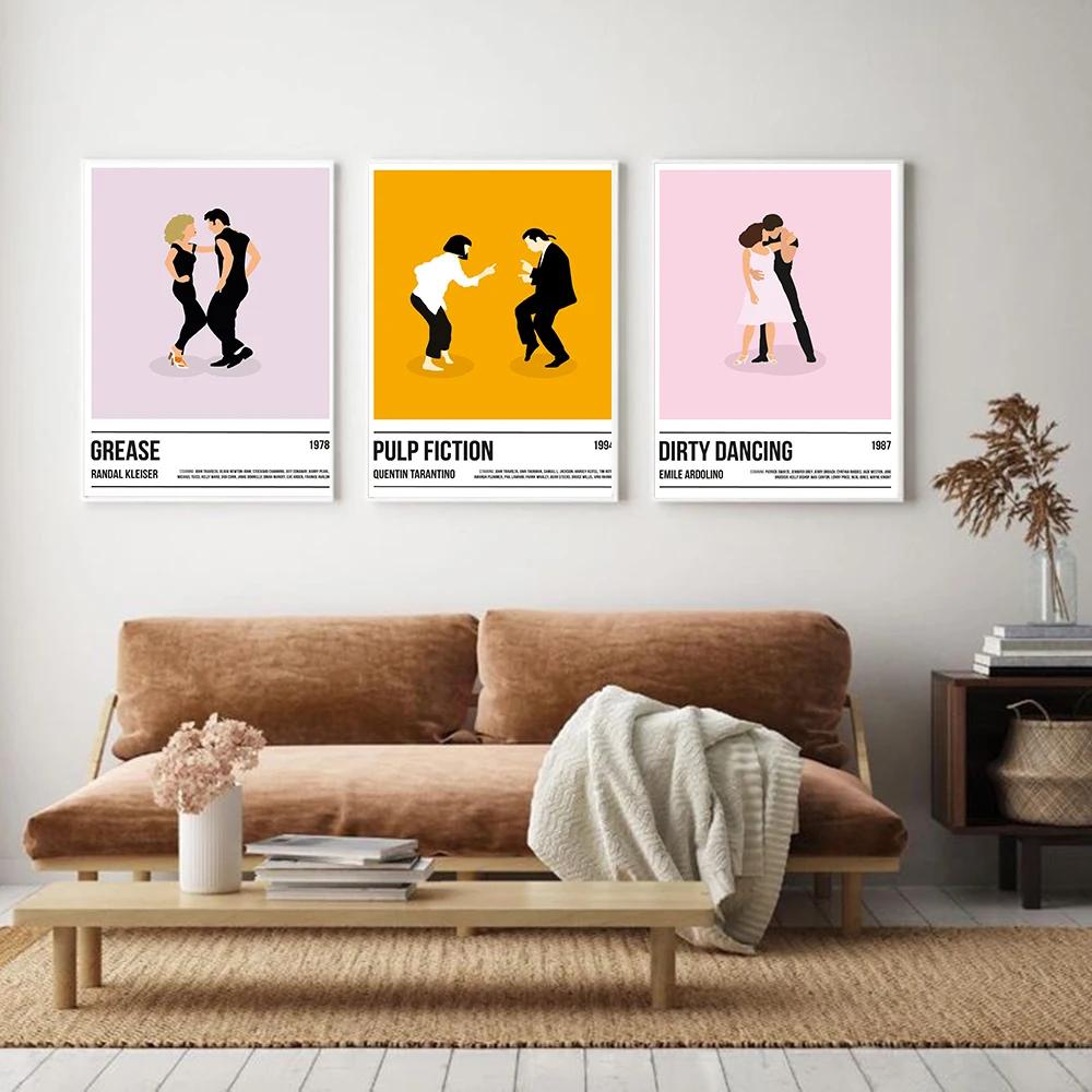 Grease Poster Canvas Prints Dirty Dancing Movie Painting Vintage Pulp Fiction Film Picture Boyfriend Christmas Gift Home Decor