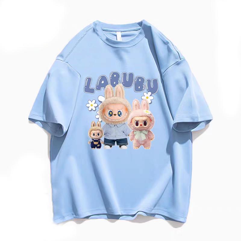 

Новая Горячая Футболка с Принтом LaBuBu для Женщин Популярная Футболка с Коротким Рукавом Семейный Образ Парная Одежда Топ 3XL