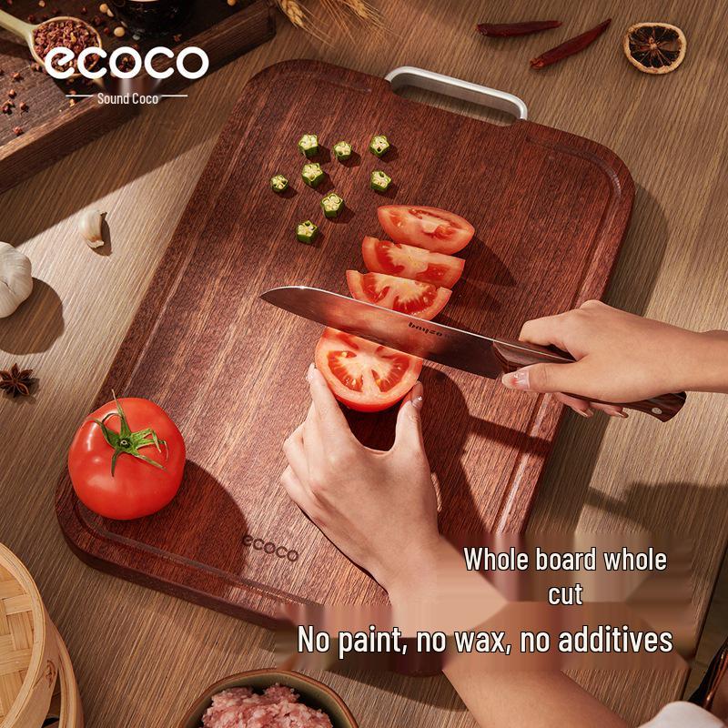 EcoCo Ebony Anti-mold Antibacterial Solid Wood Double-sided Cutting Board for Vegetables