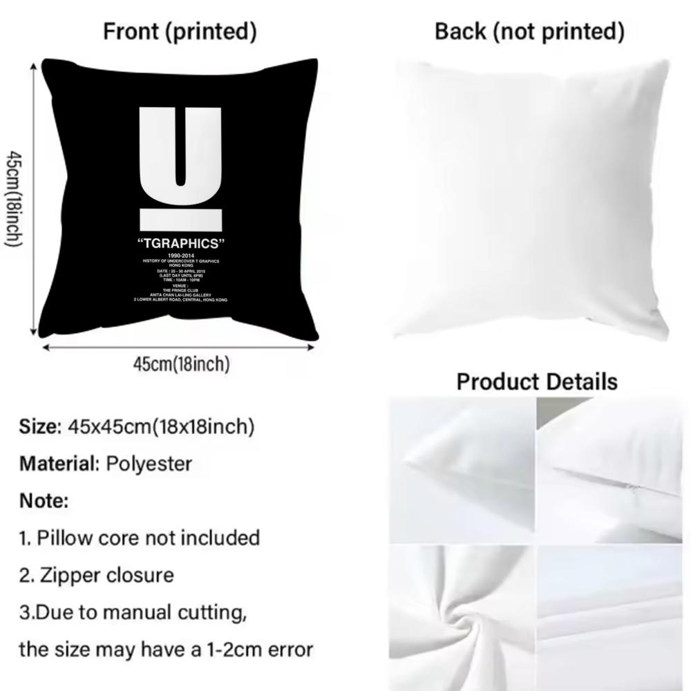 Brand U-UndercoverS Cushion Cover Comfortable Reversible Pillow Cover Ideal for Car Sofa Bedroom & Beyond