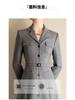Women's Gray Mid-Length Lapel Dress Suit - Spring Fashion Collection