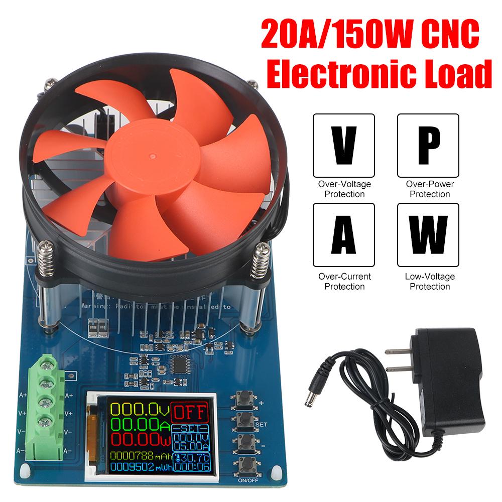 Electronic Load 4-wire Lithium Battery Tester Power Meter Load Charger US Plug Battery Tools 150W 20A DC Adjustable Testing Module