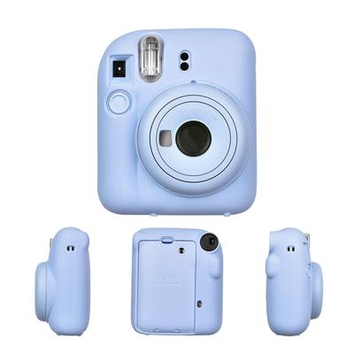 HIYQIN Fujifilm Instax Mini 12 Case, Silicone Travel Case, Shockproof, Silicone Jacket Protective Cover (Blue)