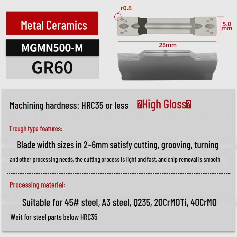 MGGN400/MGMN300/200 CNC Grooving and Parting Cutter Blade
