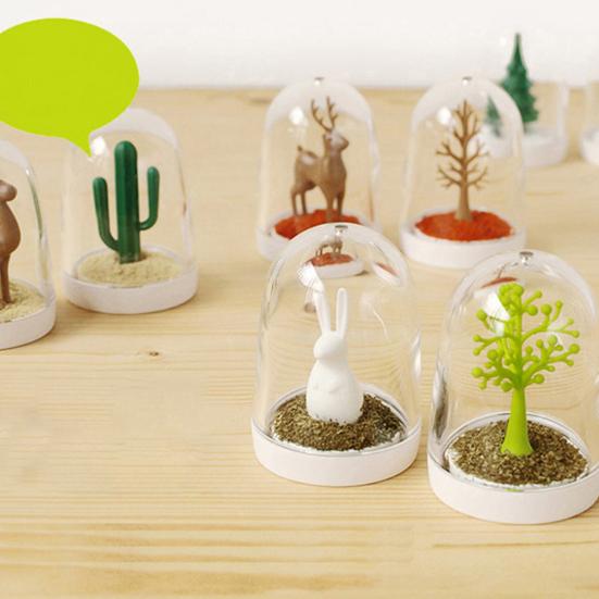 4Pcs/Set Spice Jar Cute Transparent PP Four Seasons Plant Animals Spice