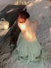 French Halterneck Backless Camisole: Fairy Summer Beach Dress