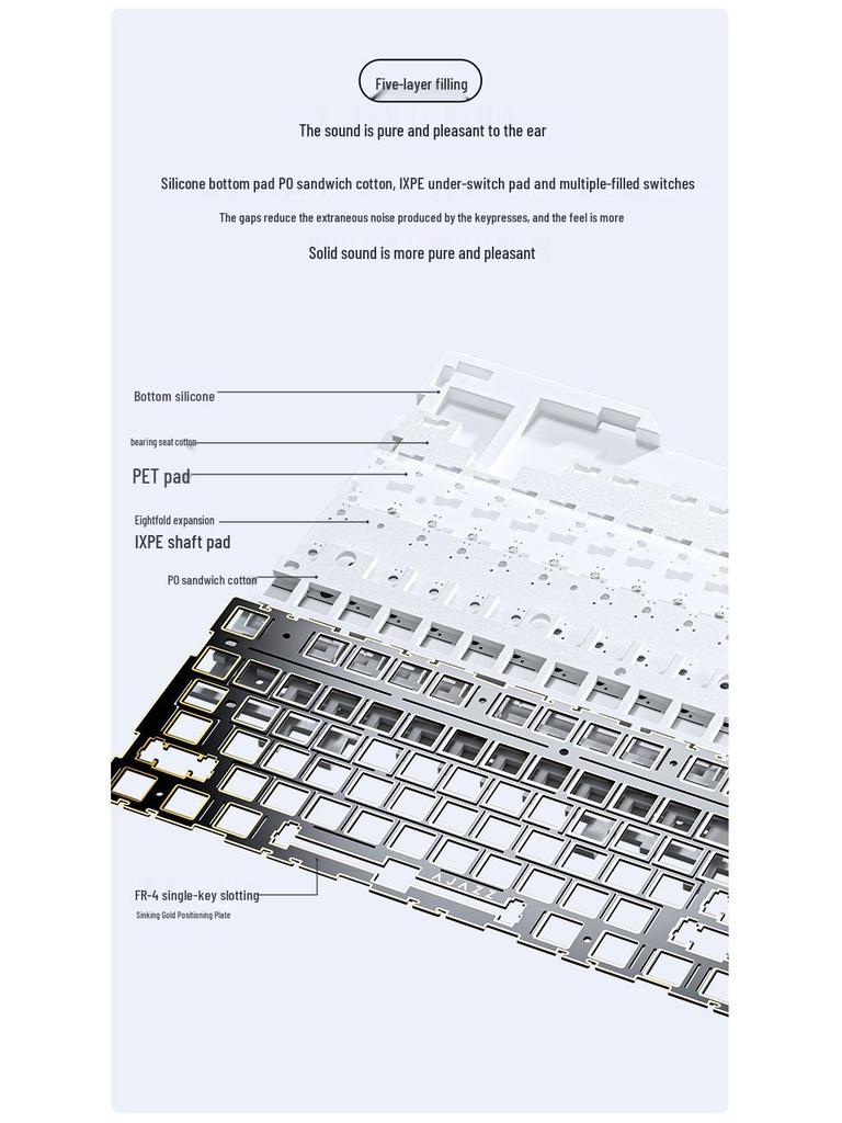 AJAZZ AK35I V3 Hot-Swap Mechanical Keyboard, Gasket Mount, PBT Keycaps