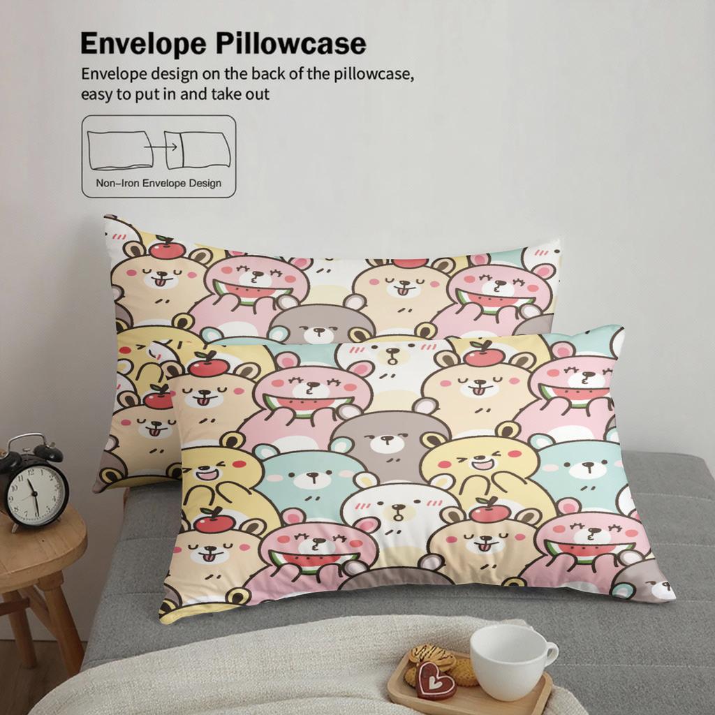 3pcs Cat Pattern Bedding Sets 3D Printed Cute Cartoon Cat Dormitory Twin Size For Students Duvet Cover Sets With 2Pillowcases