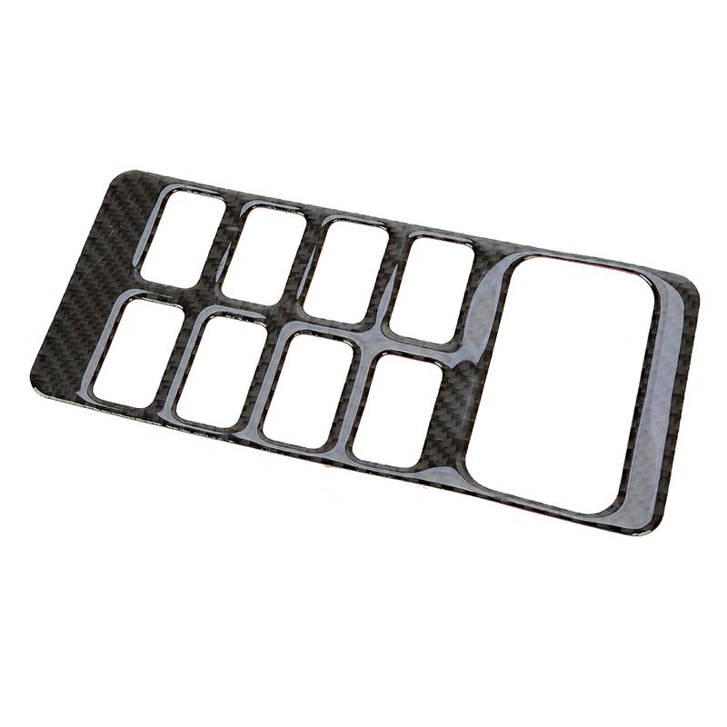 Front Central Console Button Panel Cover Trim Fit for Toyota FJ Cruiser 2007 2008 2009 2010 2011-2014 LHD Black Carbon Fiber