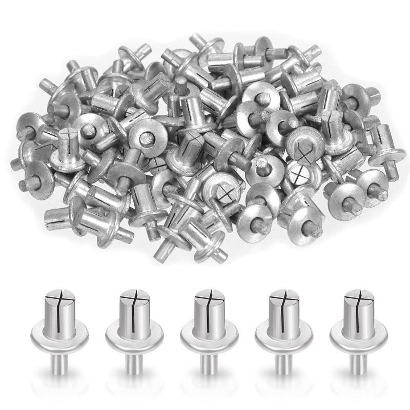 100/10x Hammer Drive Expansion Rivets Percussion Expansion Aluminum Nail Head Piercing Knock Type Small Tapping Screws Fasteners