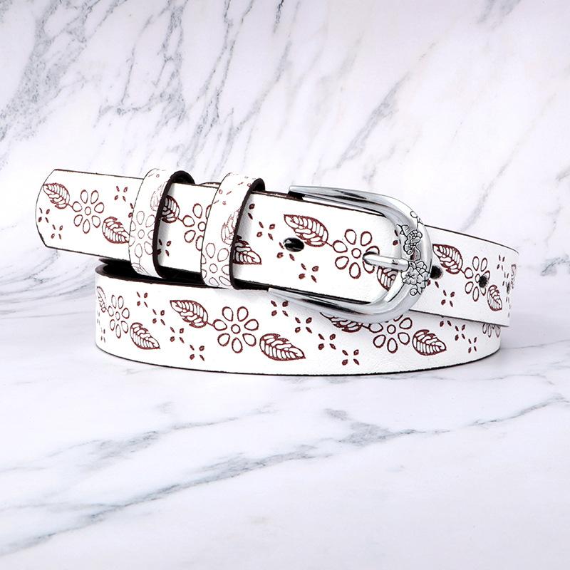 

Retro Style Ethnic Belt Leaf Embossing Design Suitable For Daily Dressing білий