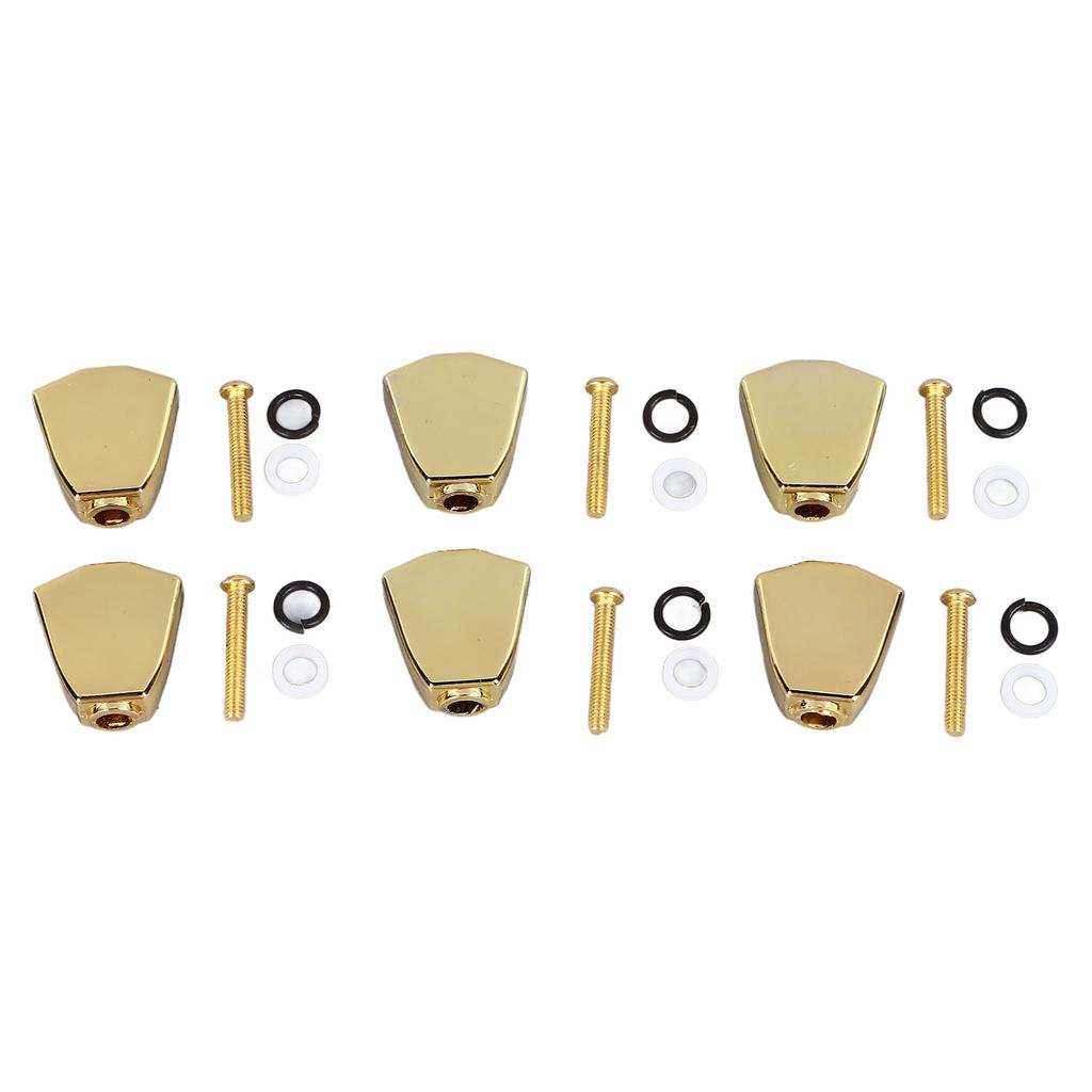 6PCS Guitar Tuner Machine Handle Tuning Key Button Head Metal Guitar Tuning Peg Button Gold
