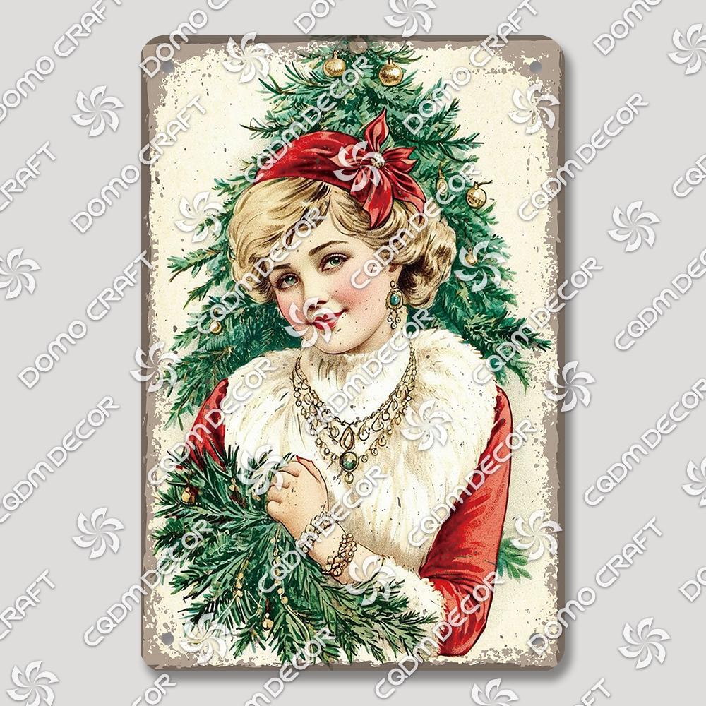 Merry Christmas Hot Cocoa Chocolate Poster Tin Signs Retro Elk Santa Claus Cookies Metal Plate Cafe Kitchen Home Decor Gift