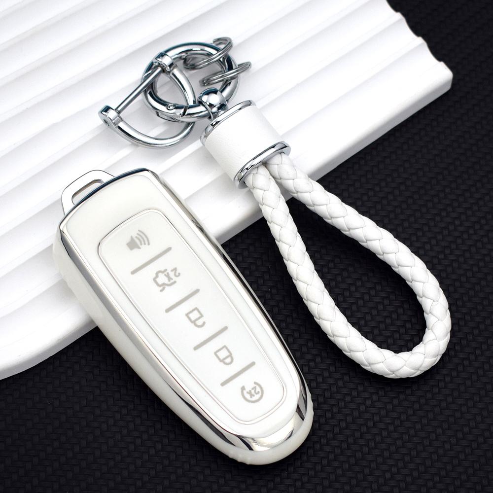 TPU Car Remote Control Key Case Cover Shell Fob Holder For Ford Focus Edge Explorer Expedition C-Max Escape Flex Keychain