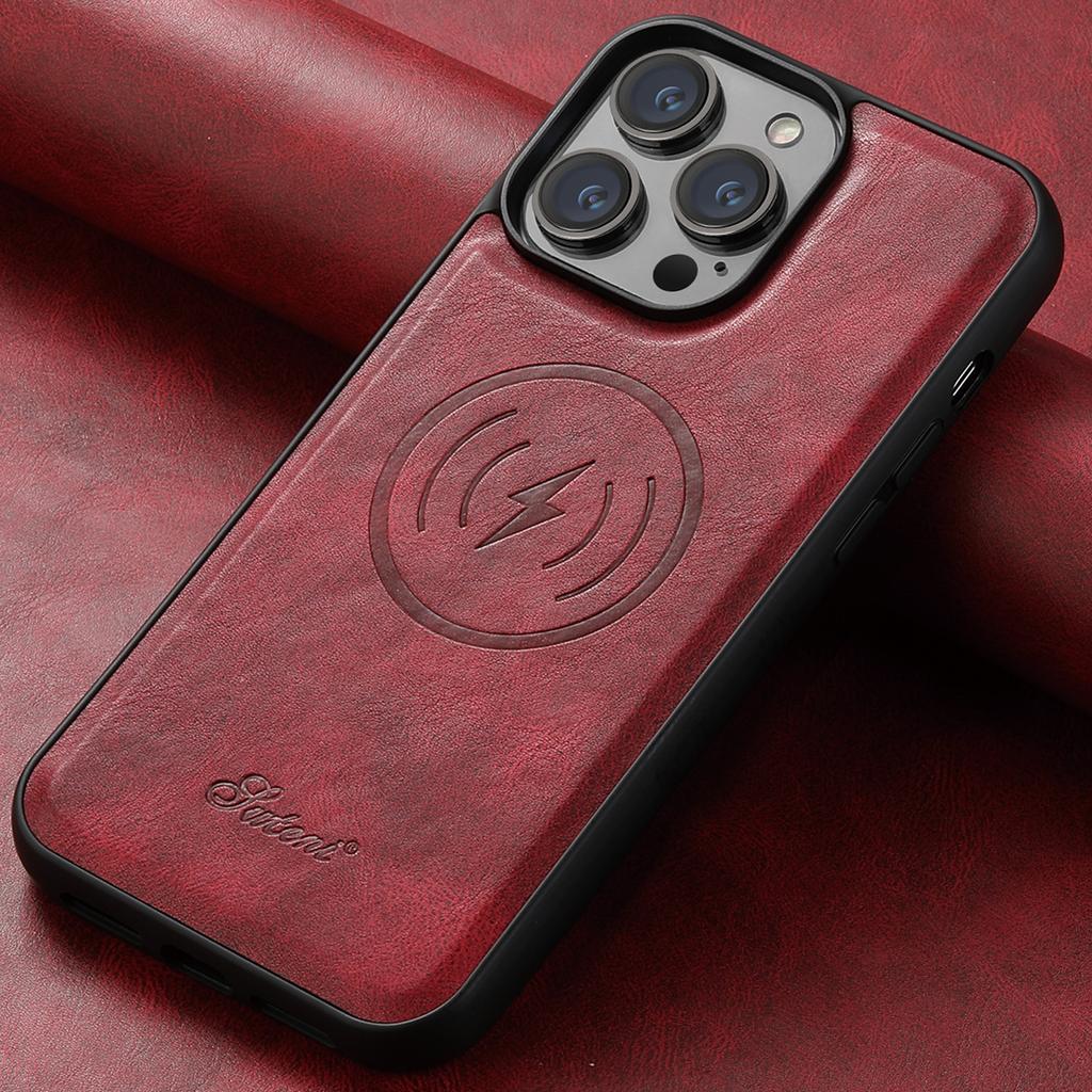 Husă Compatibilă cu Încărcare Wireless din Piele PU de Lux Pentru iPhone 12 13 14 15 16 Plus 17 Pro Max