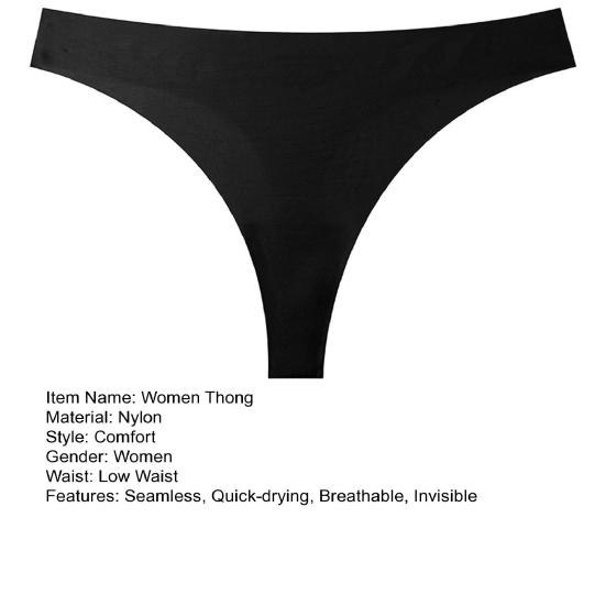 Seamless Women Thongs Low Waist No Show Ladies Workout Underwear Sexy Stretch Soft Breathable Panties